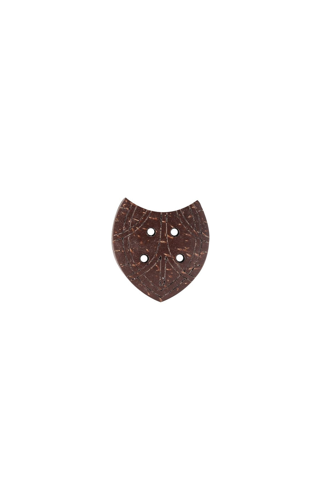 Classic Shield Shape 4-Hole Brown Coco Buttons