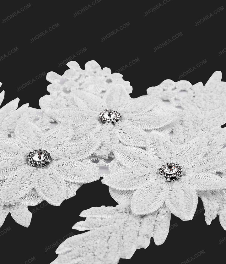 Sparkling Diamond & Glitter Patches for Bridal Designer Dress