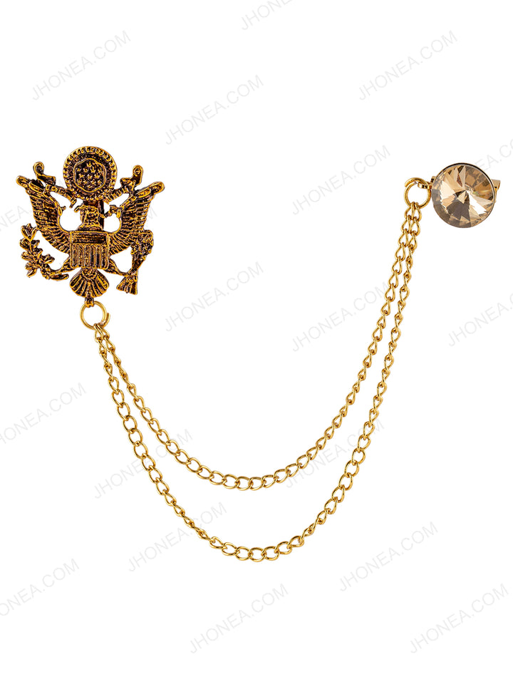 Ferocious Rising Phoenix Antique Bronze Chain Brooch