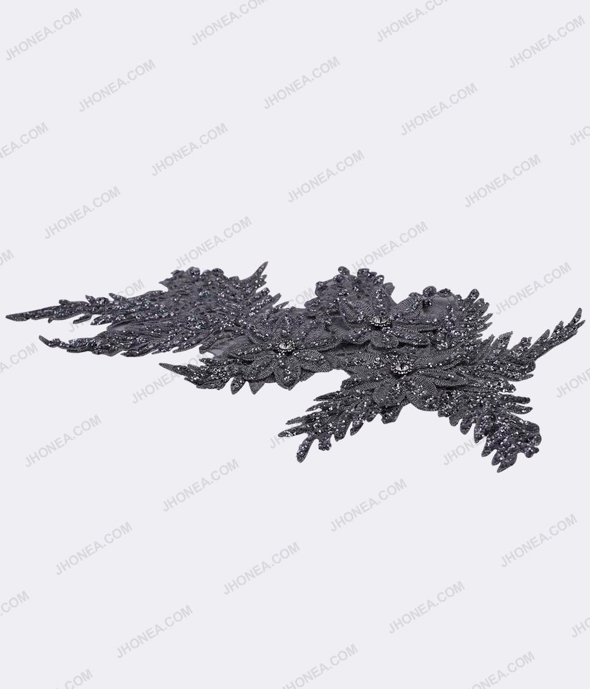 Sparkling Diamond & Glitter Patches for Bridal Designer Dress