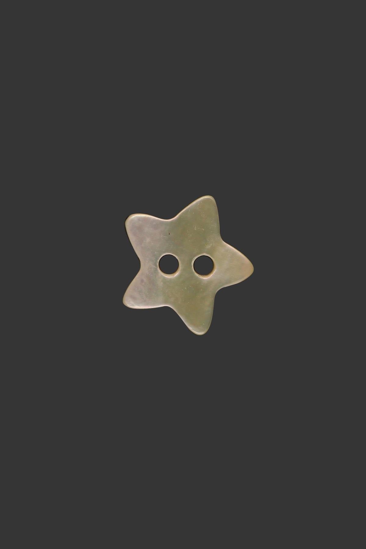 Star Shape 2-Hole Natural Colour Fancy Button