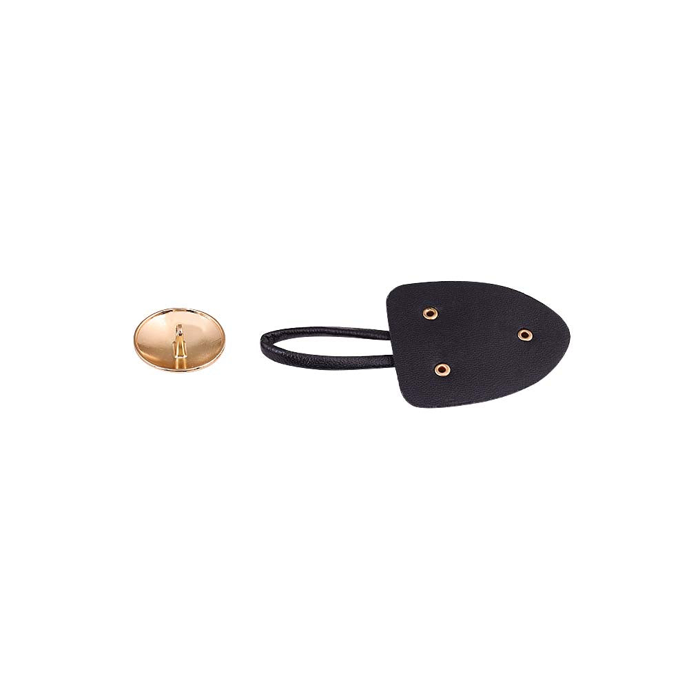 Superior Quality Shiny Gold Button with PU Leather Toggle for Jackets