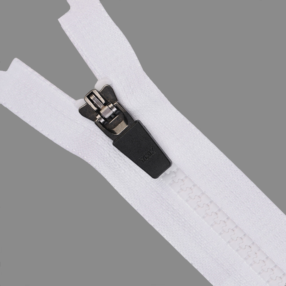 YKK- #5 Solid Black & White Vislon Open-End YKK Zipper