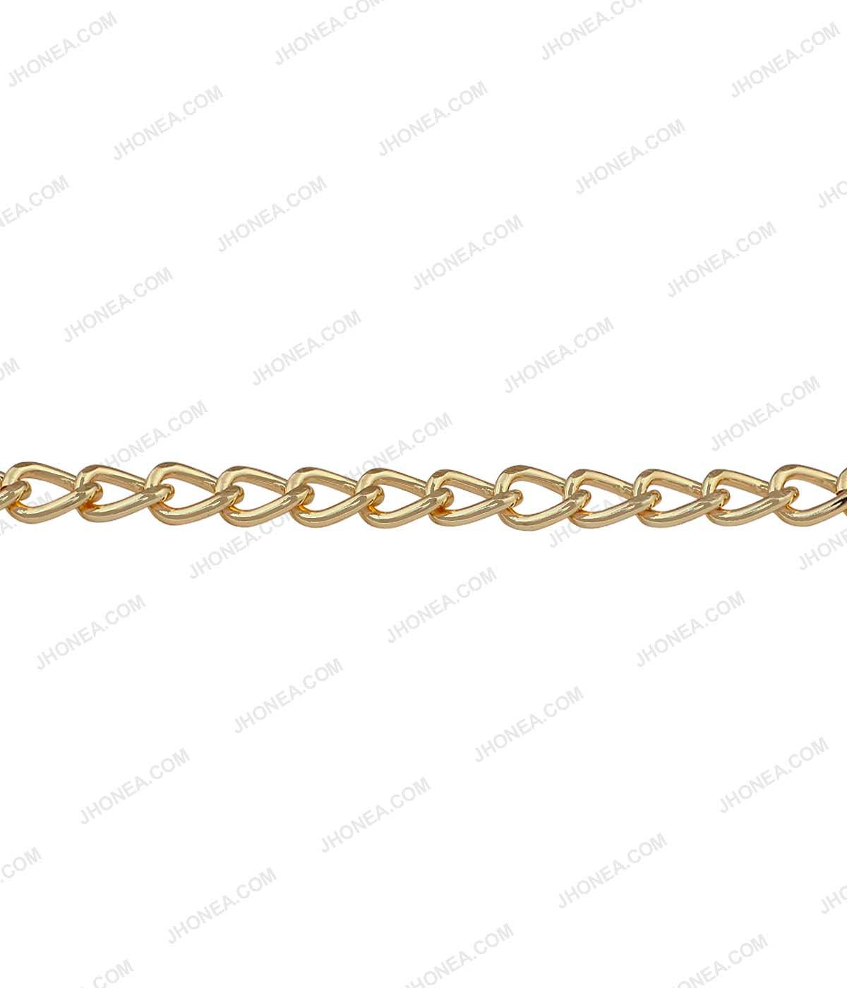 Shiny Gold Fashion Metal Curved Curb Link Chain