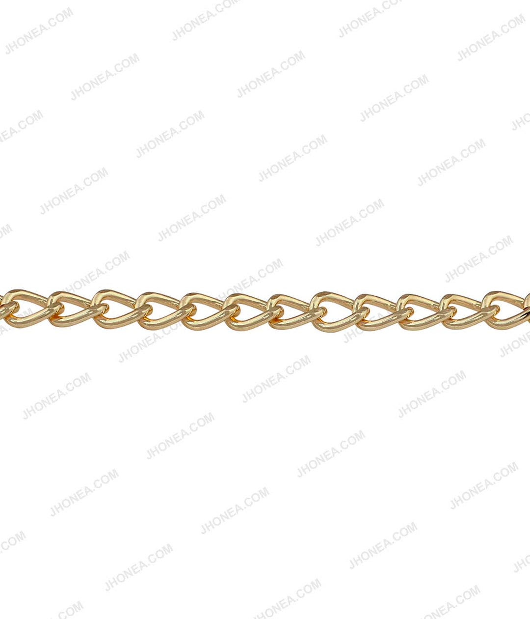 Shiny Gold Fashion Metal Curved Curb Link Chain
