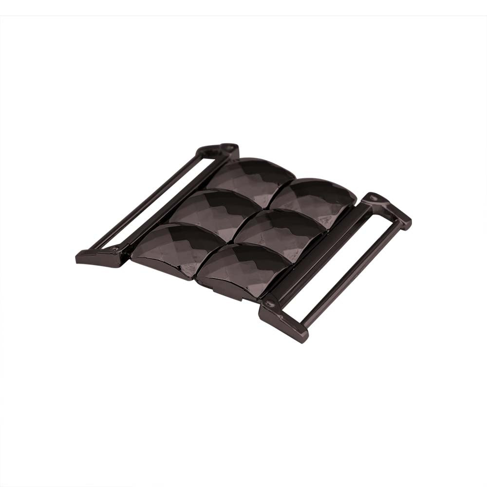 Shiny Black Nikel (Gunmetal) 3D Surface Design Designer Closure Clasp Belt Buckle