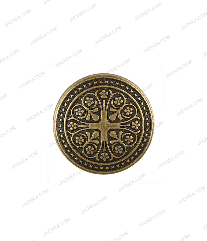 Antique Brass Color Exquisite Antique Medieval Design Sherwani Button