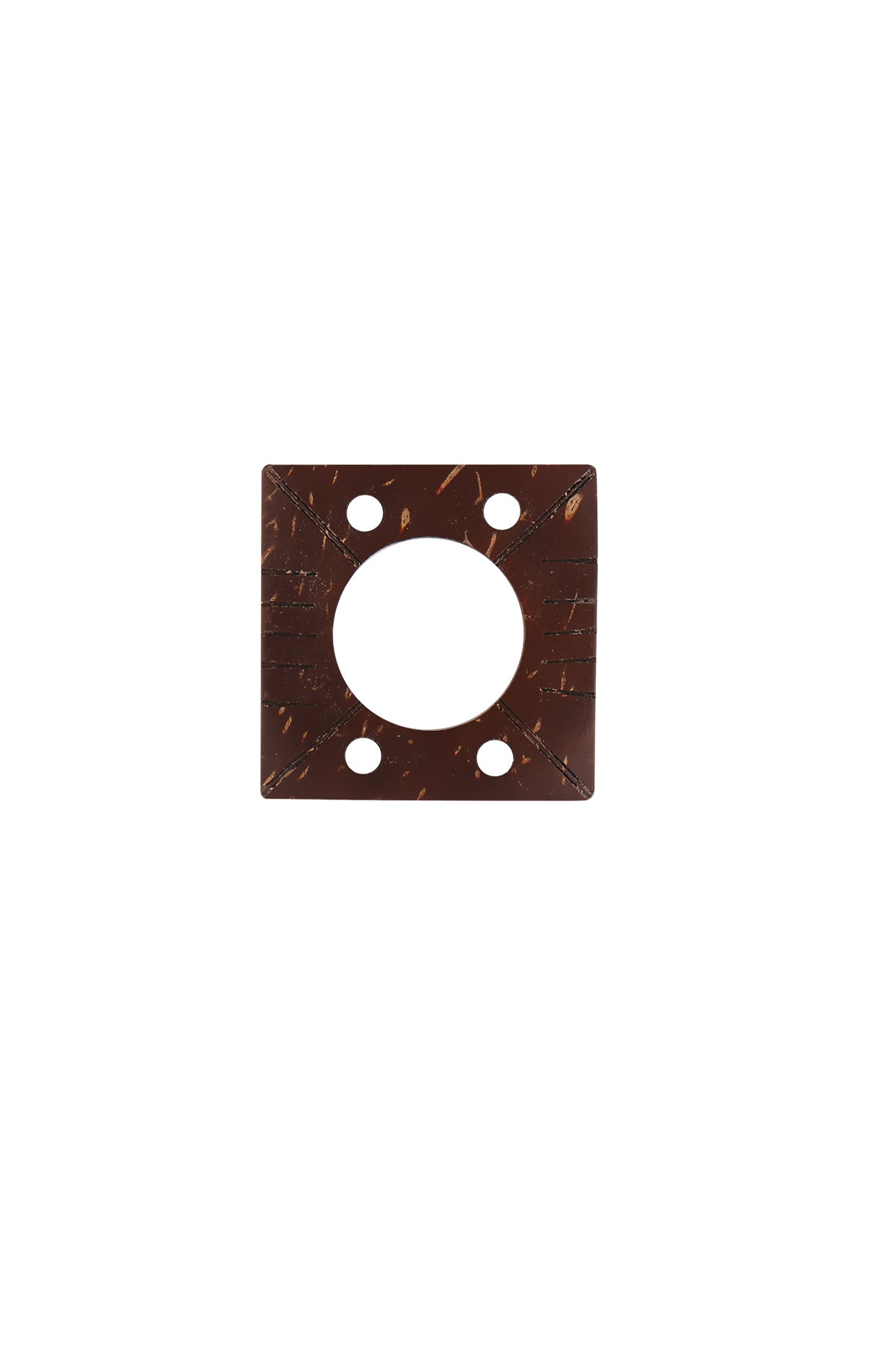 Square Shape 4-Hole Brown Ring Decorative Coco Buttons