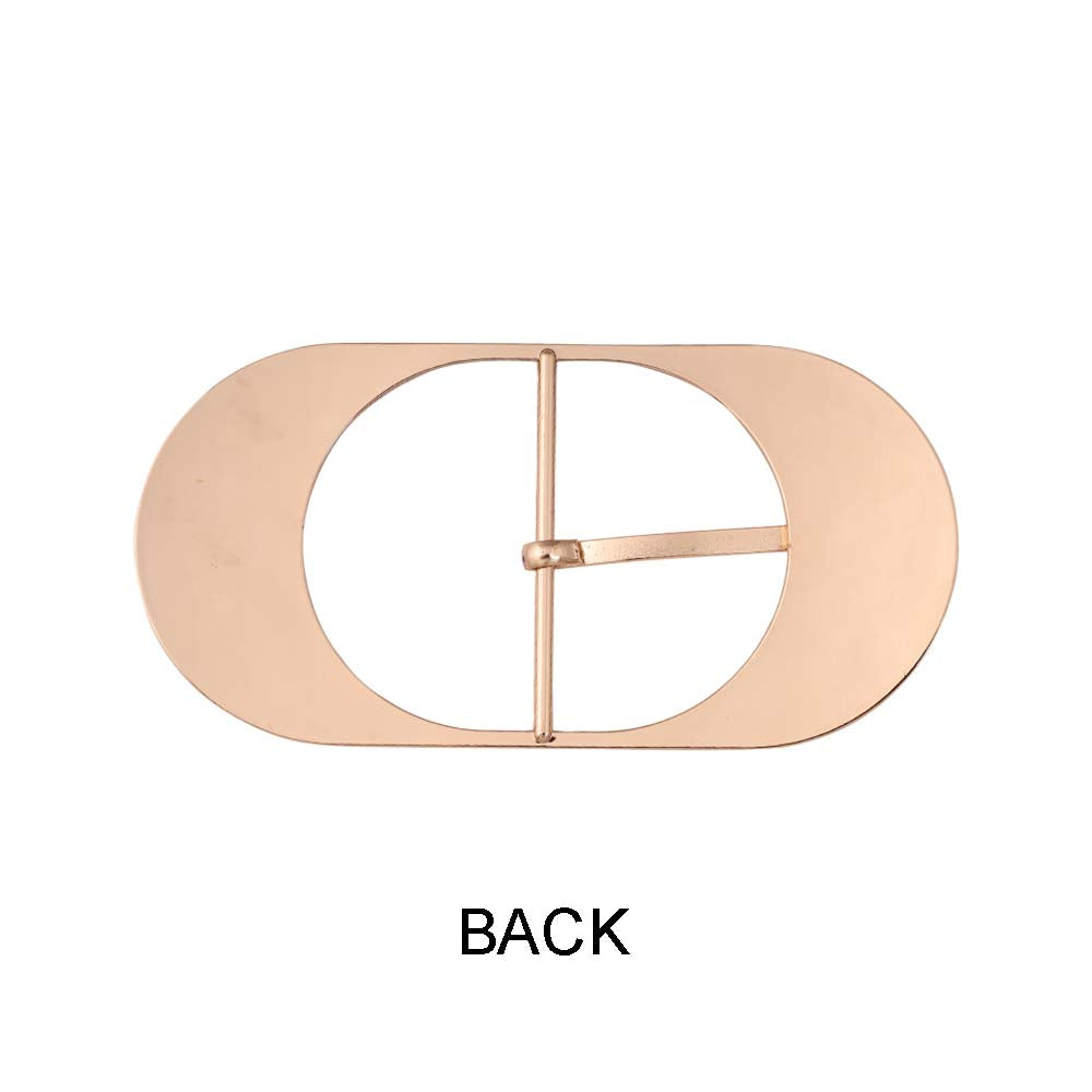 Statement Shiny Gold Classic Oval Shape Prong Belt Buckle