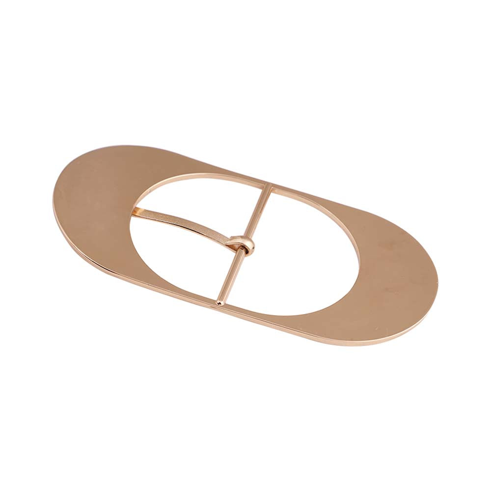 Statement Shiny Gold Classic Oval Shape Prong Belt Buckle