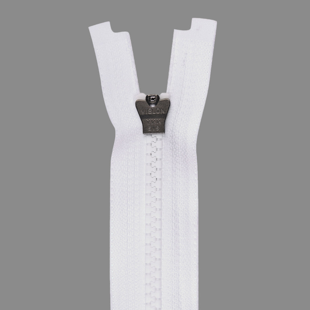 YKK- #5 Solid Black & White Vislon Open-End YKK Zipper