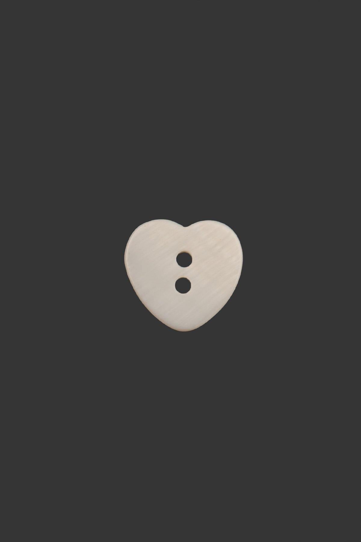 White Colour Heart Shape 2-Hole Decorative Button