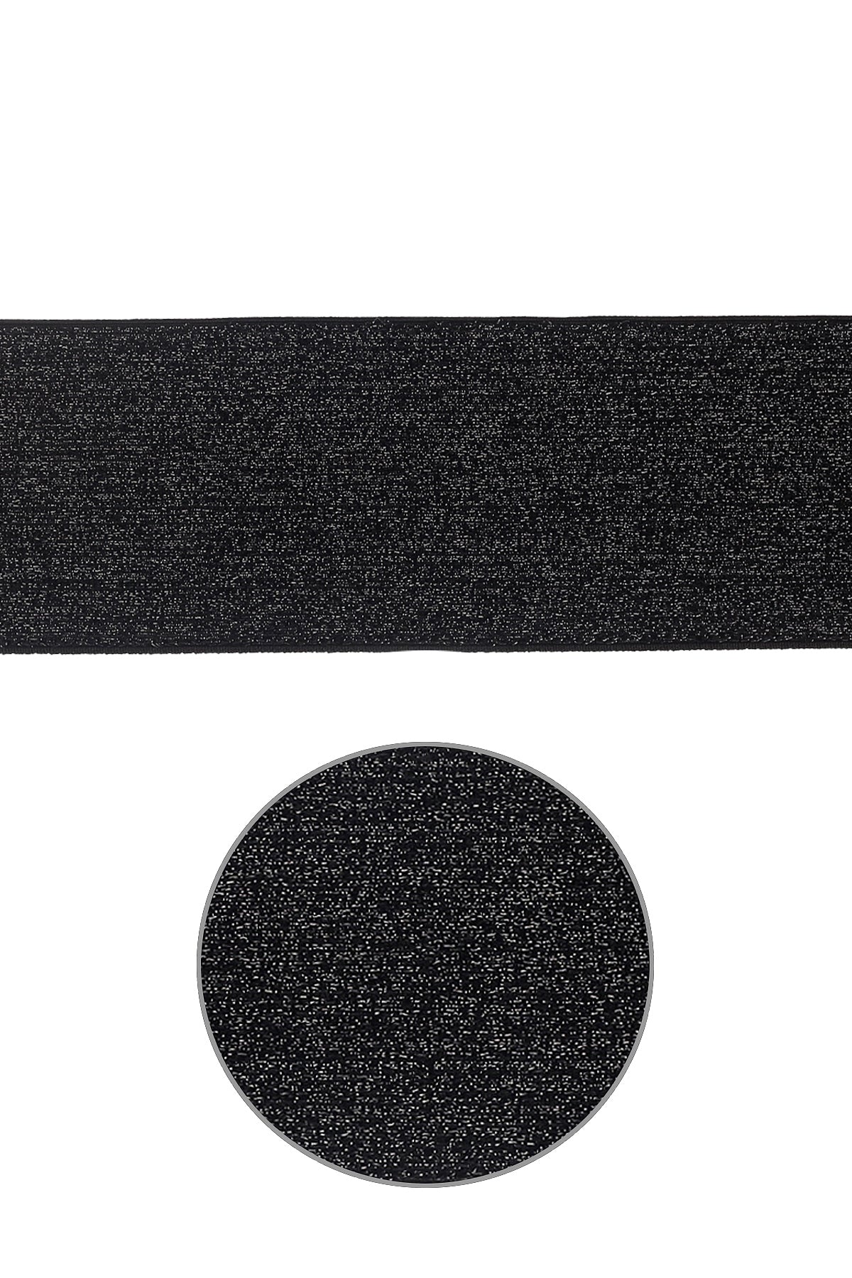 Fashionable Black & White Metallic Lurex Thread Elastic