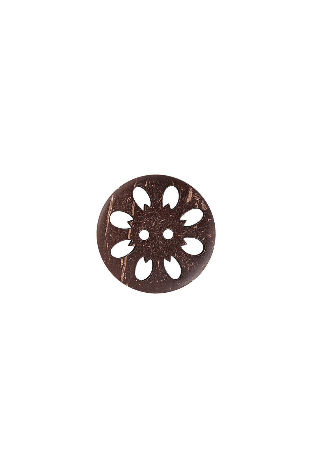 Cutwork Design Round Shape 2-Hole Brown Coco Buttons