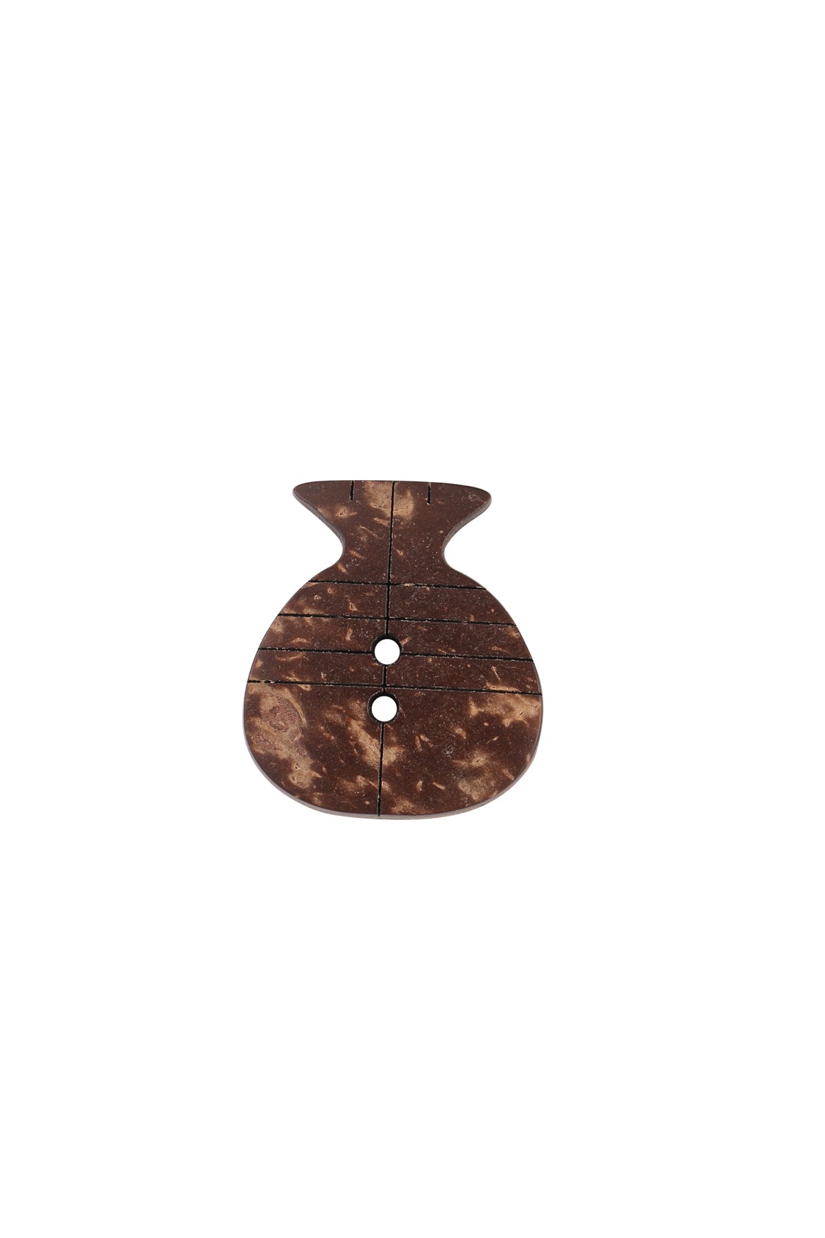 Pot Shape 2-Hole Unique Design Brown Coco Buttons