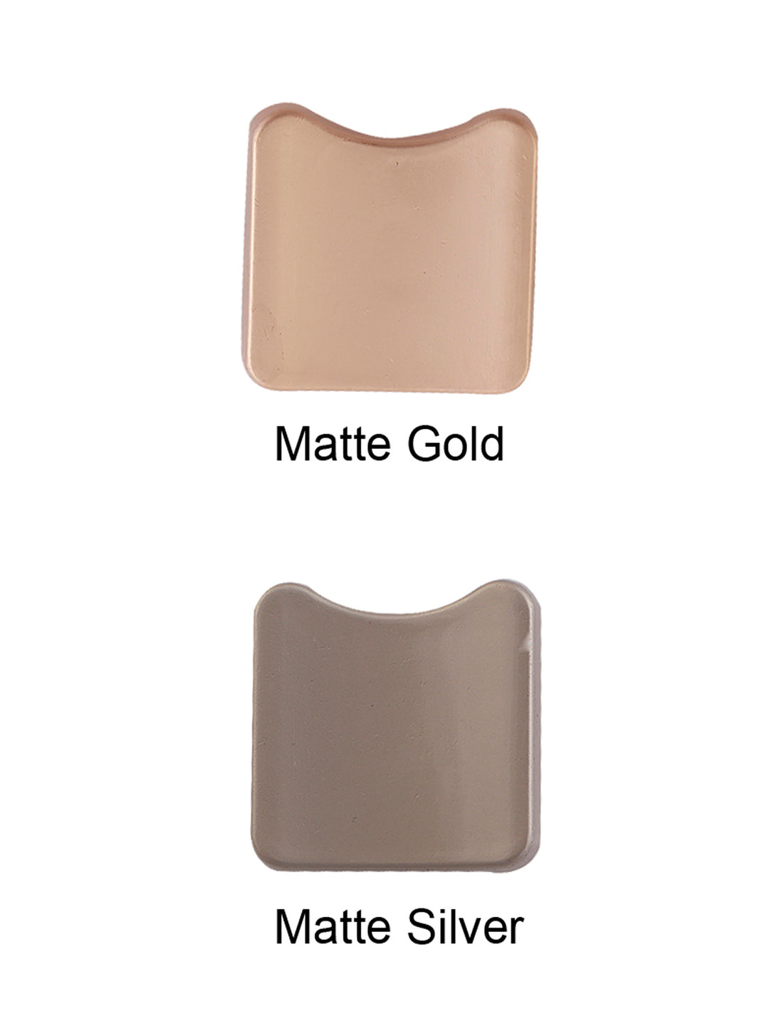 Square Shape Matte Finish Downhole Loop Shank Metal Button in Matte Gold/Silver Color