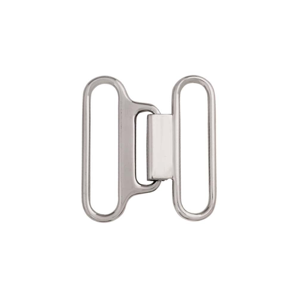 Classic Structured Shiny Silver Closure Clasp Belt Buckle