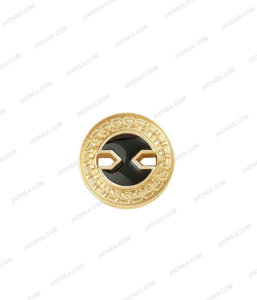 Shiny Bright Gold with Black Color Cutwork Enamel Royal Regal Buttons