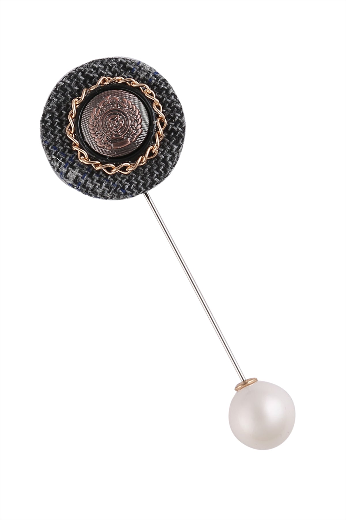 Silver Decorative Lapel Pin with Pearl for Dresses