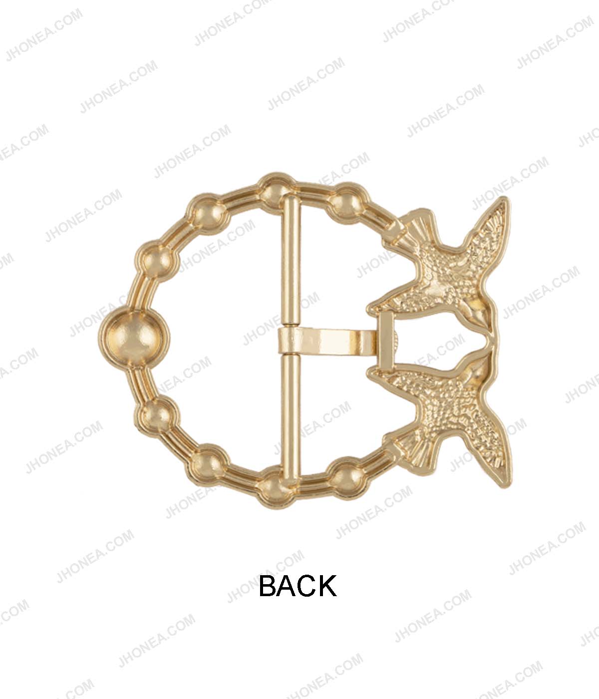 Authentic Vintage Bird Design Prong Belt Buckle with Pearls Accent