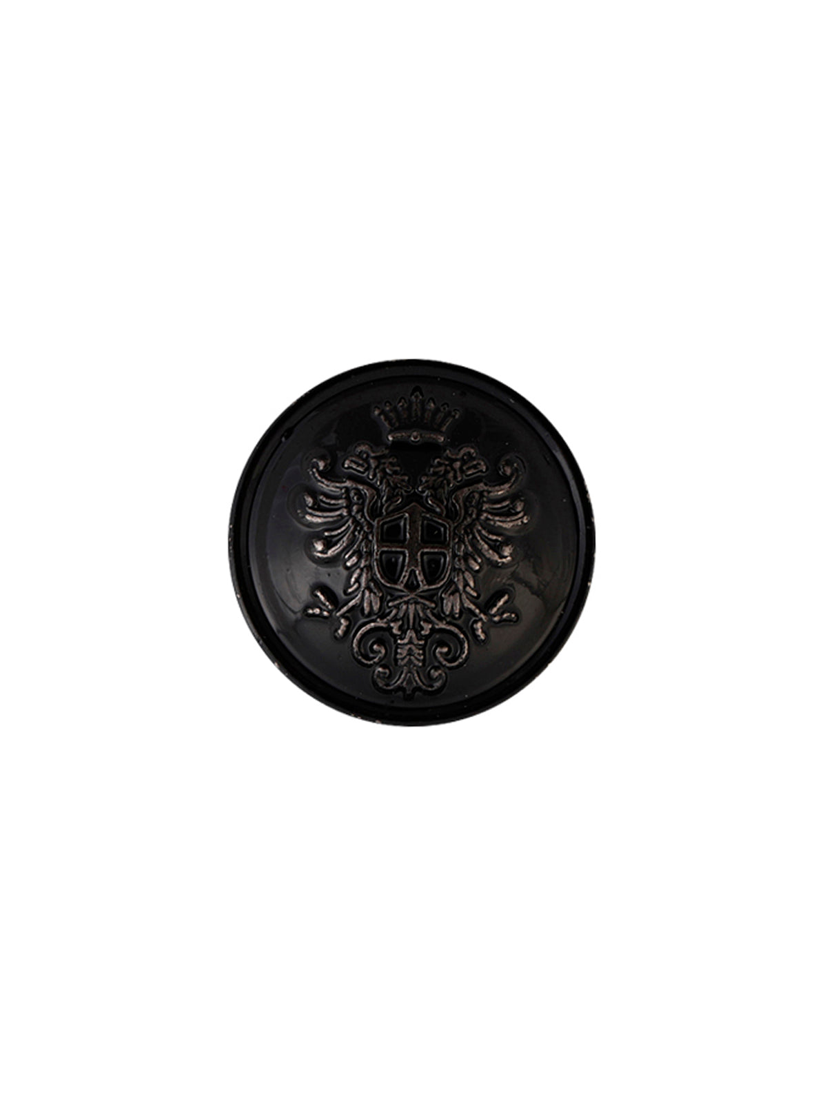 Black Designer Round Shape Engraved Shank Metal Button