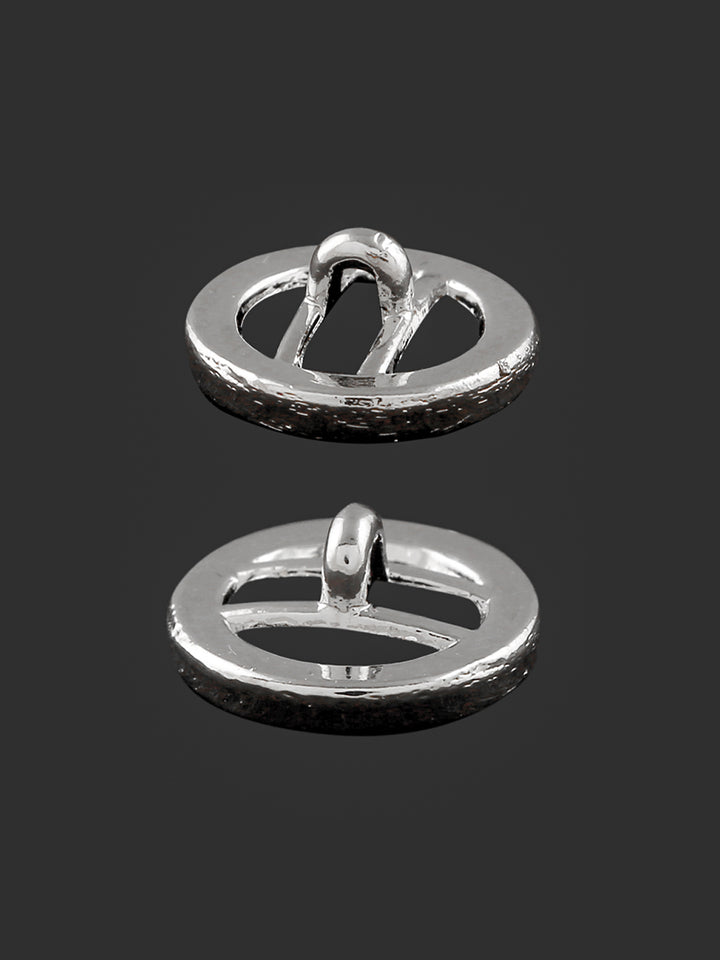 Shiny Silver Round Ring Shape Shank Metal Button