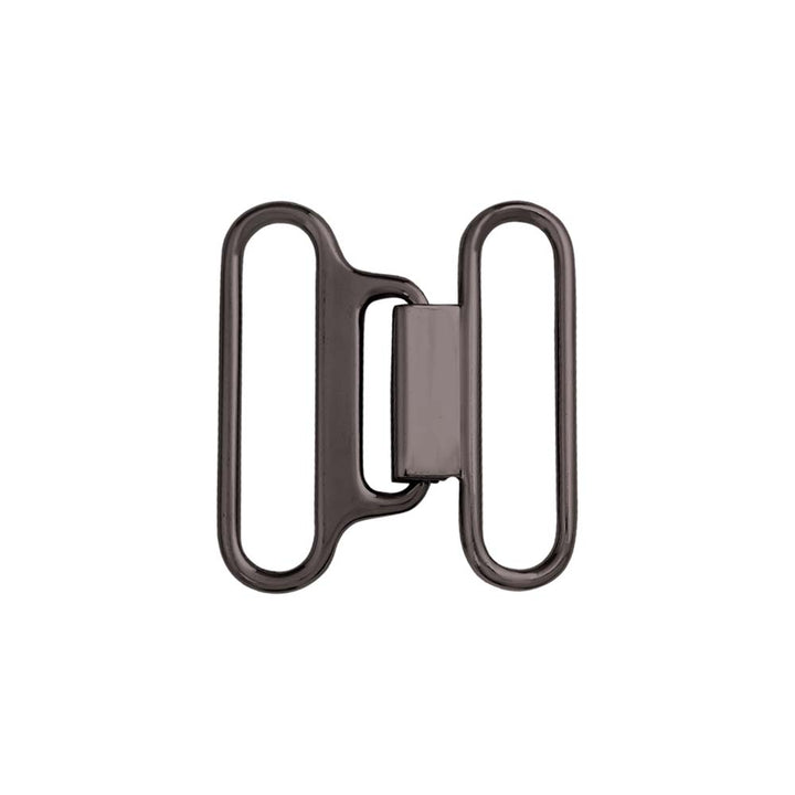 Classic Structured Shiny Black Nickel (Gunmetal) Closure Clasp Belt Buckle