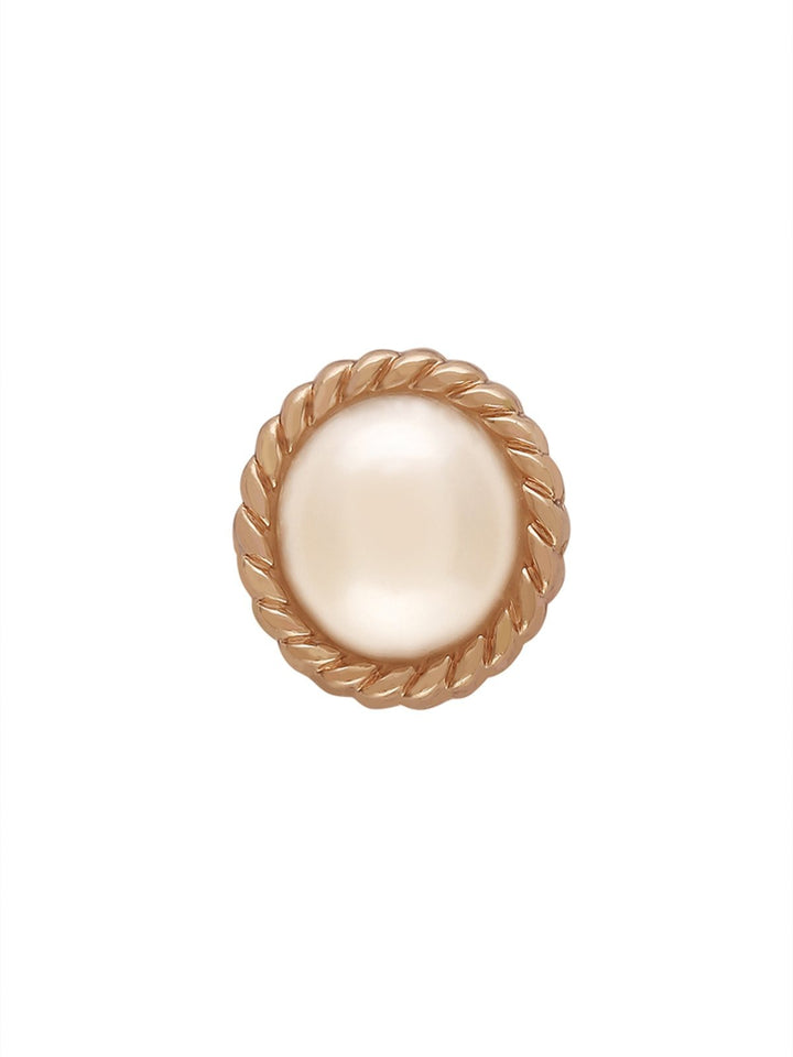 Shiny Round Shape Engraved Rim Pearl Button