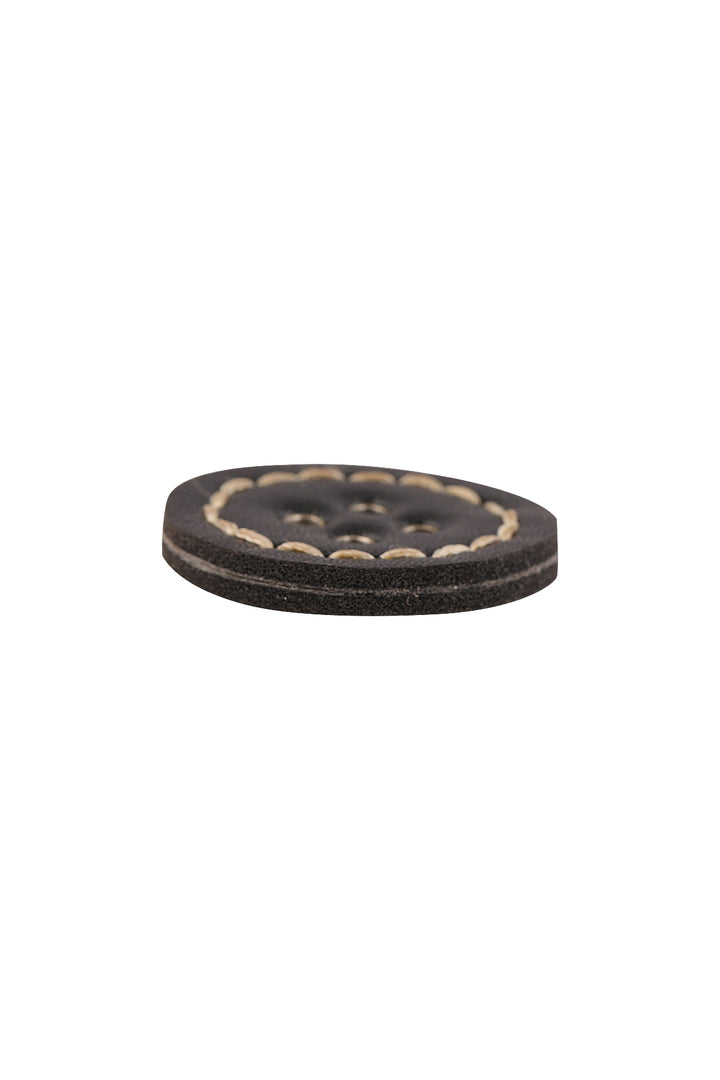 Black & Brown 4 Eyelet Hole Stitched Leather Button - Jhonea Accessories