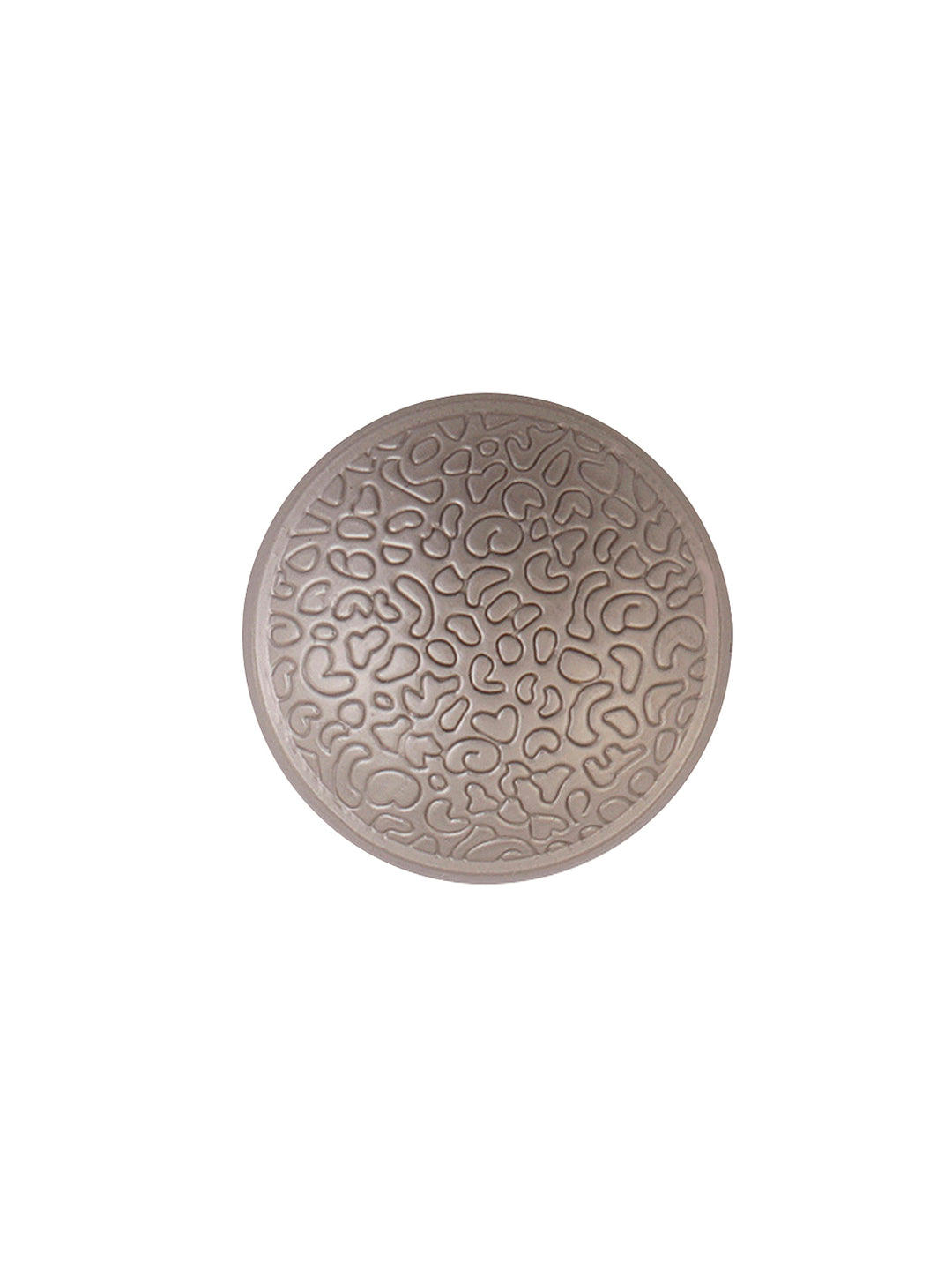 Engraved Design Round Shape Dome Shank Metal Button in Matte Silver Color