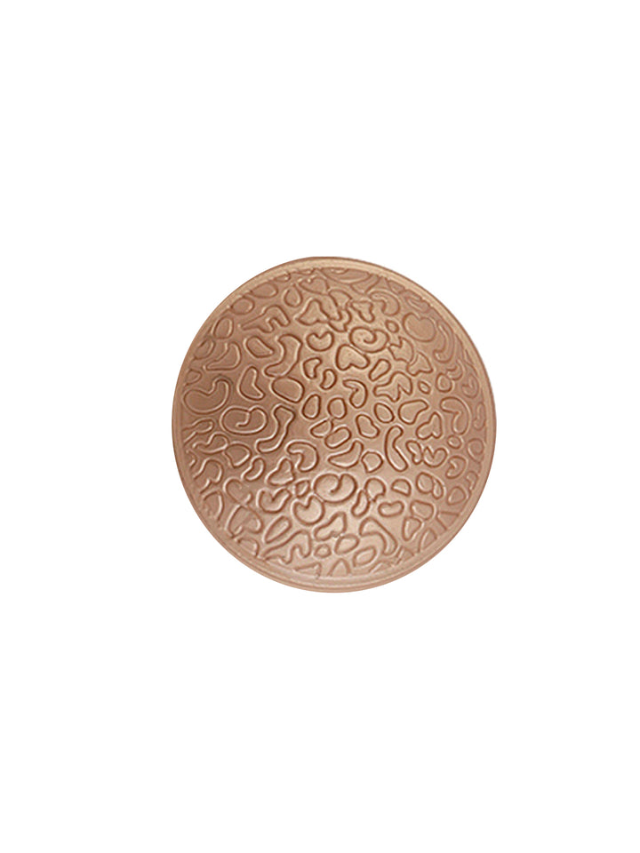 Engraved Design Round Shape Dome Shank Metal Button in Matte Gold Color