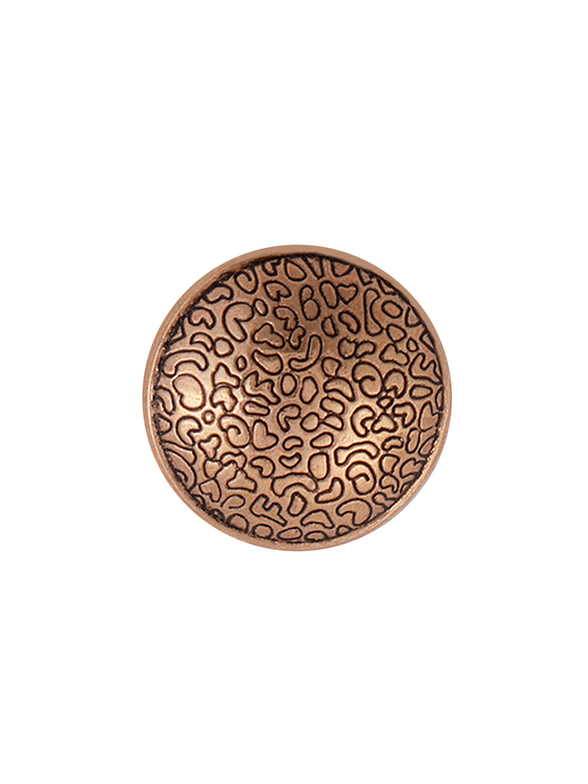 Engraved Design Round Shape Dome Shank Metal Button in Antique Gold Color
