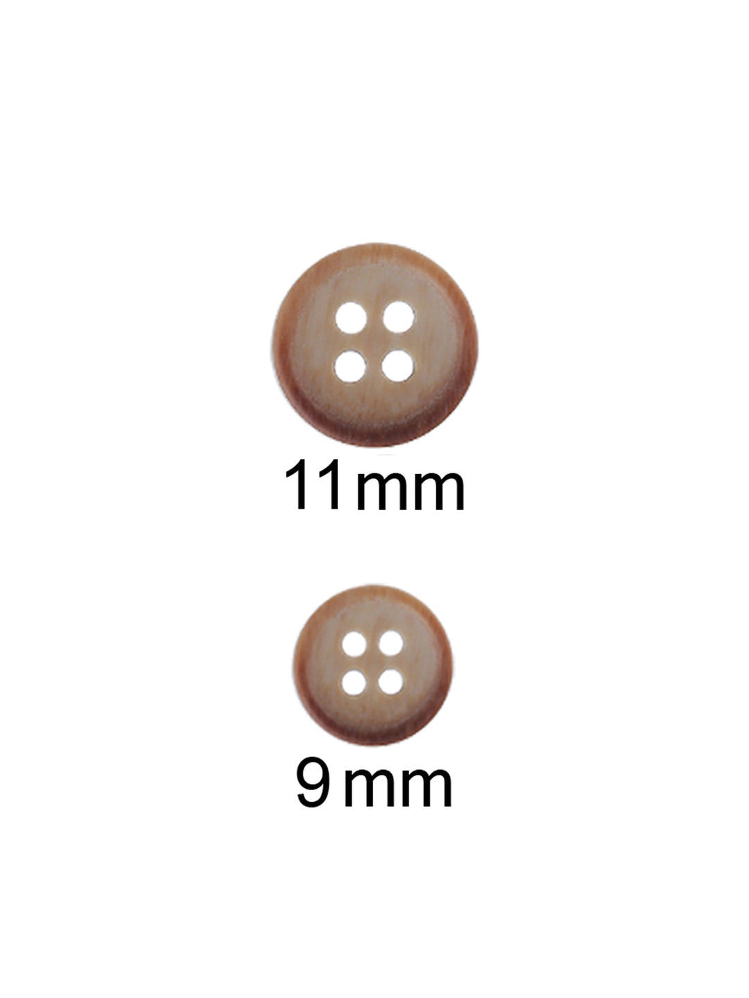 Dual Tone Wooden Brown Color Round Shape Shirt Button