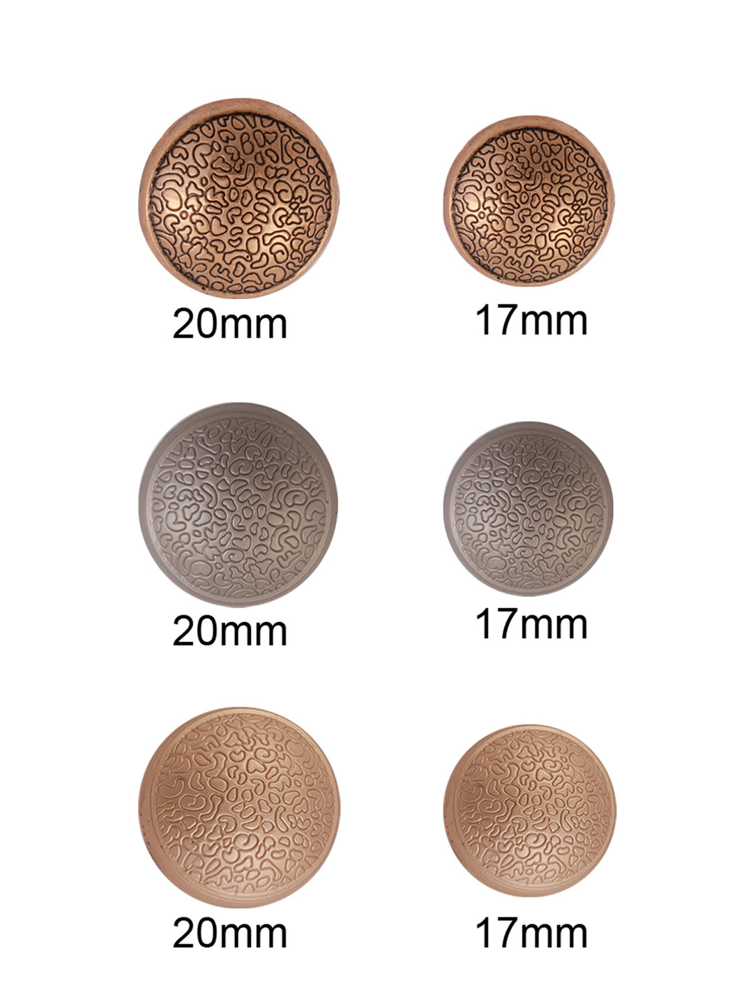 Engraved Design Round Shape Dome Shank Metal Button
