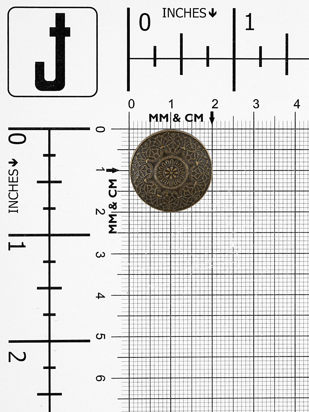 Antique Brass Mandala Design Sherwani Button