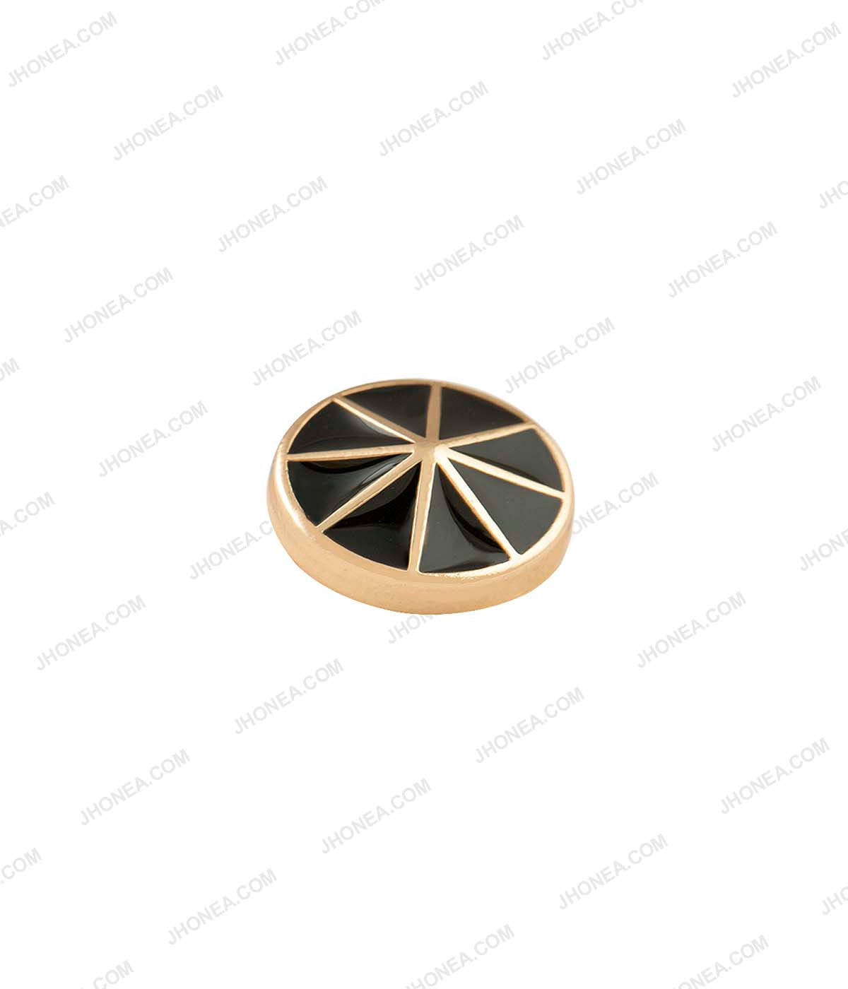 Black Enamel Shiny Wheel Design Surface Shirt Buttons