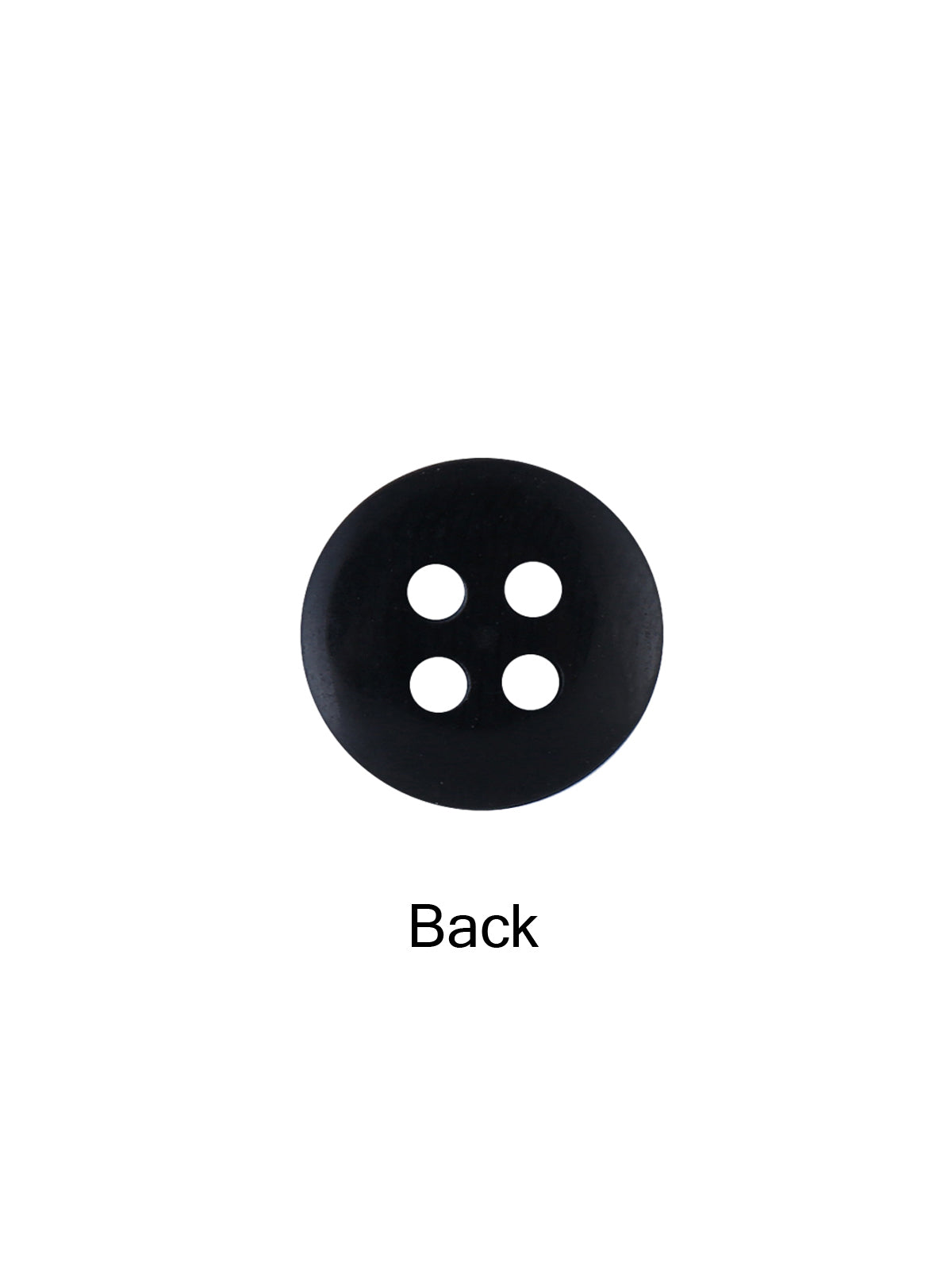 Plain Black 4-Hole 10mm Shirt Button