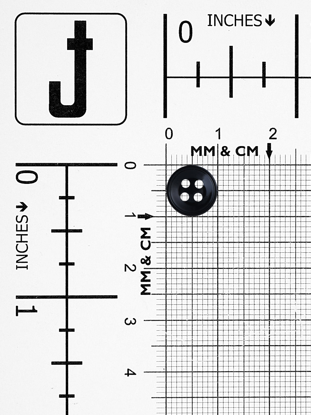 Plain Black 4-Hole 10mm Shirt Button