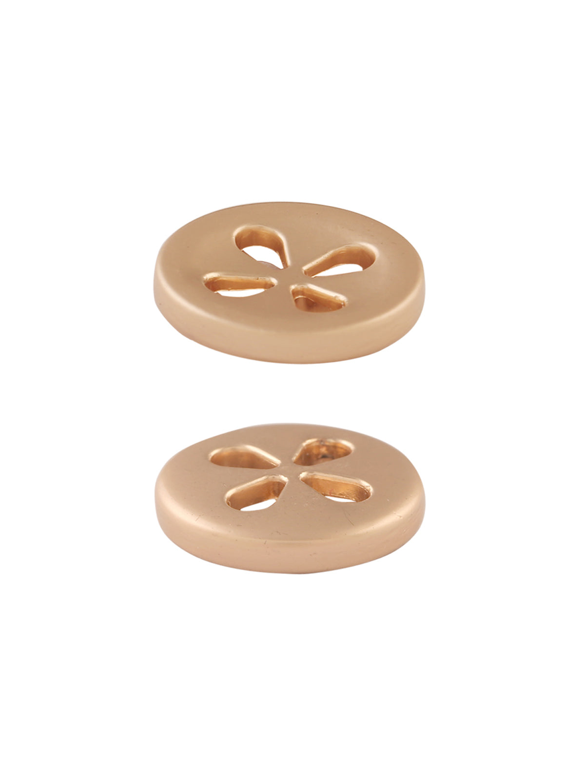 Round Shape Matte Gold Cute Flower Design Metal Button
