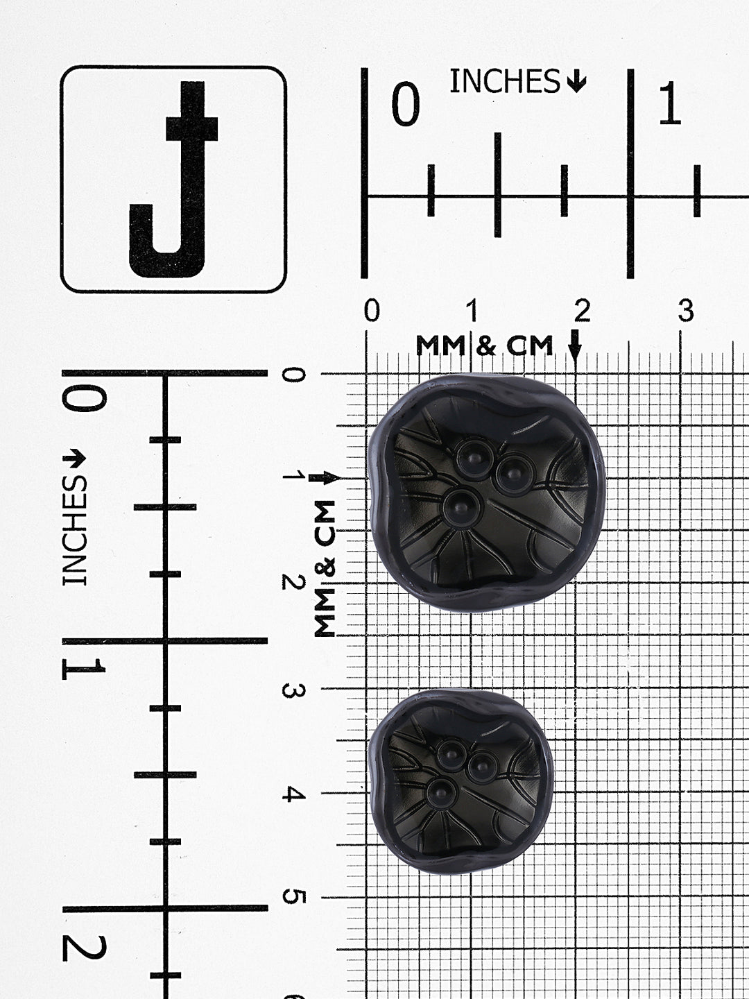 Unique Rare Uneven Shape Lamination Lucite Metal Button