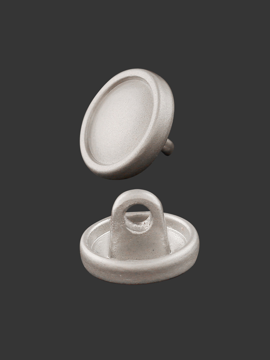 Simple & Basic Matte Silver Shank Metal Button