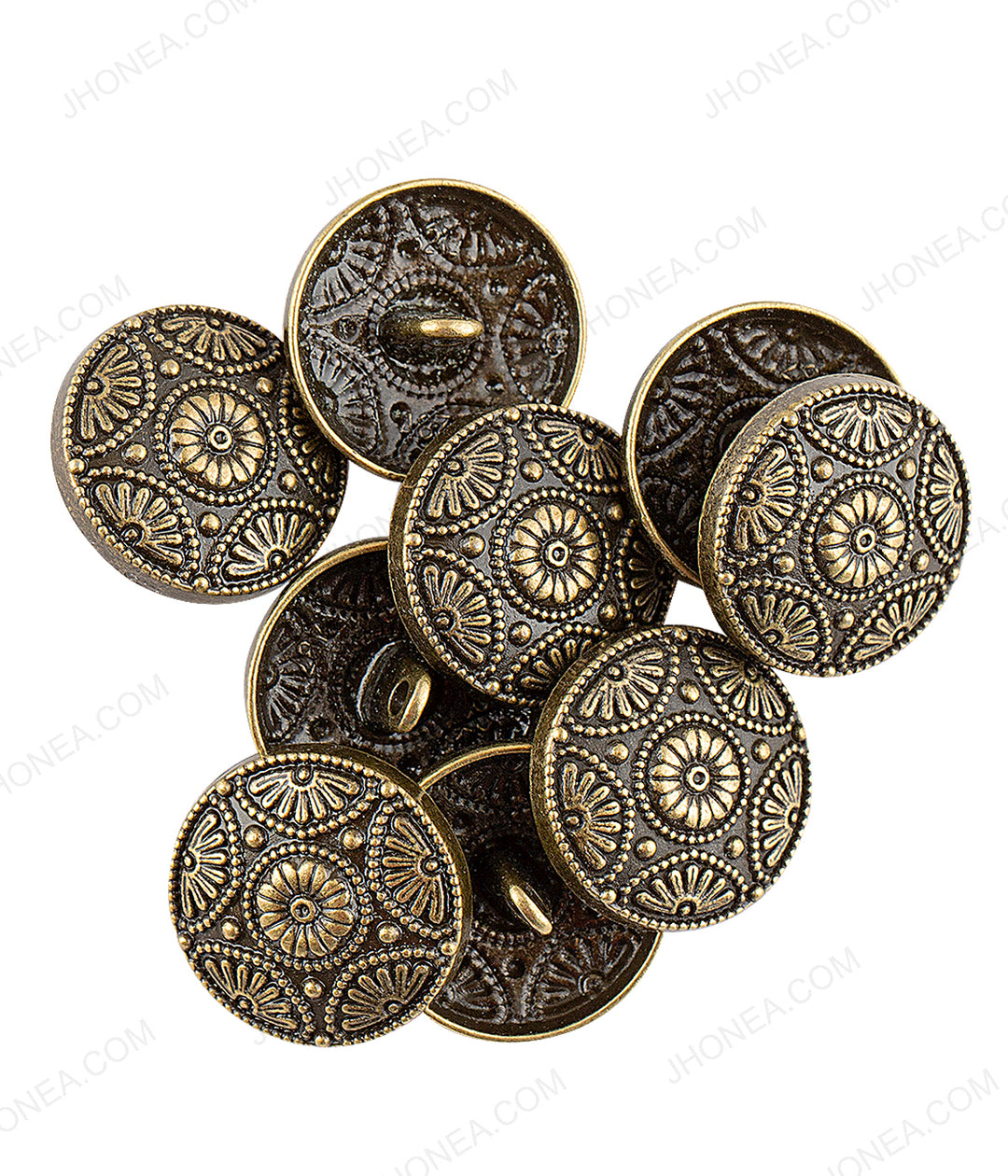Antique Brass & Antique Gold Intricate Floral Design Ethnic Buttons