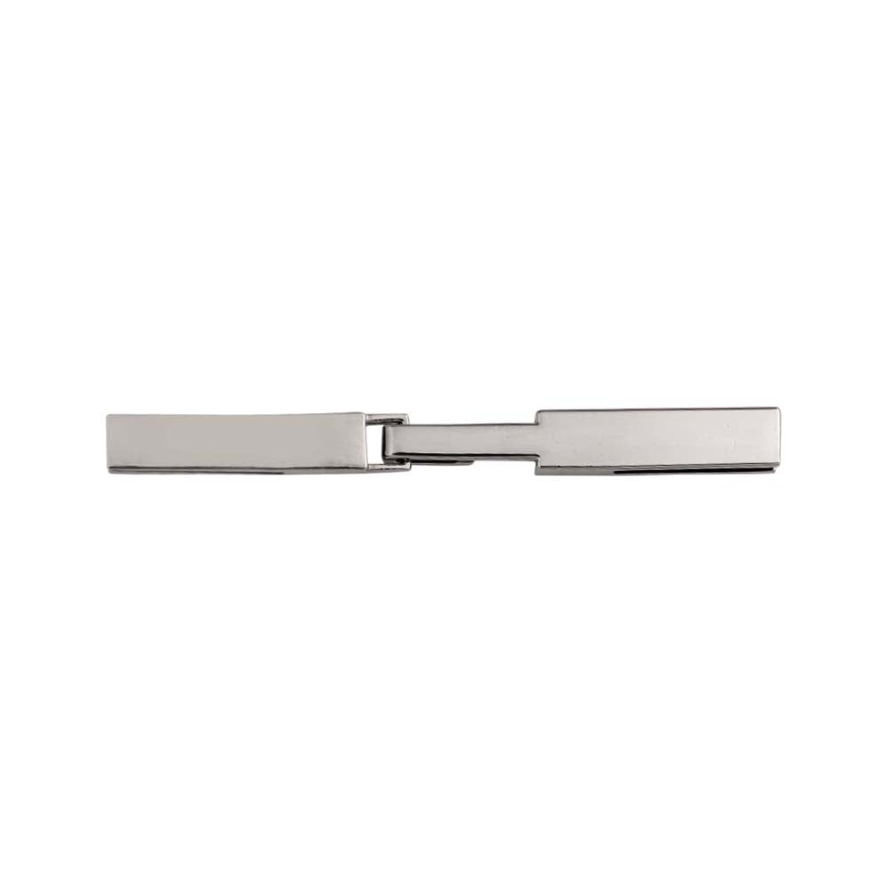 Long Sleek & Chic Design Shiny Clasp Buckle in Shiny Silver  Color