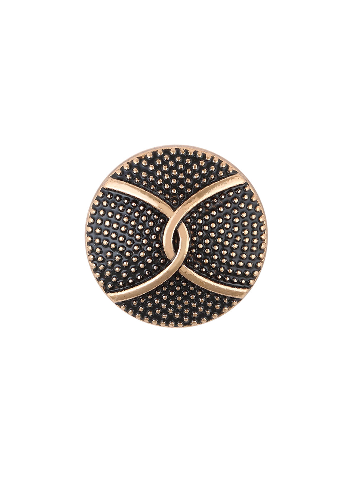 Dome Shape Dotted Design Antique Gold Button