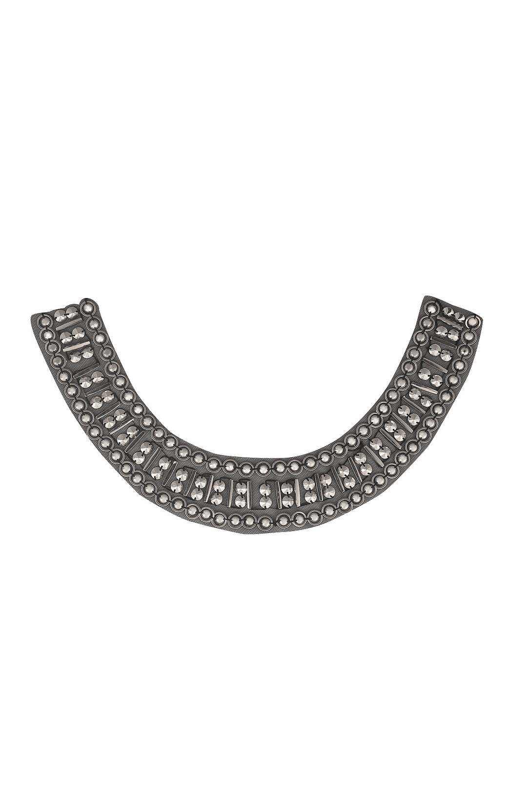 Beaded Collar with Silver Beaded Neck Trim