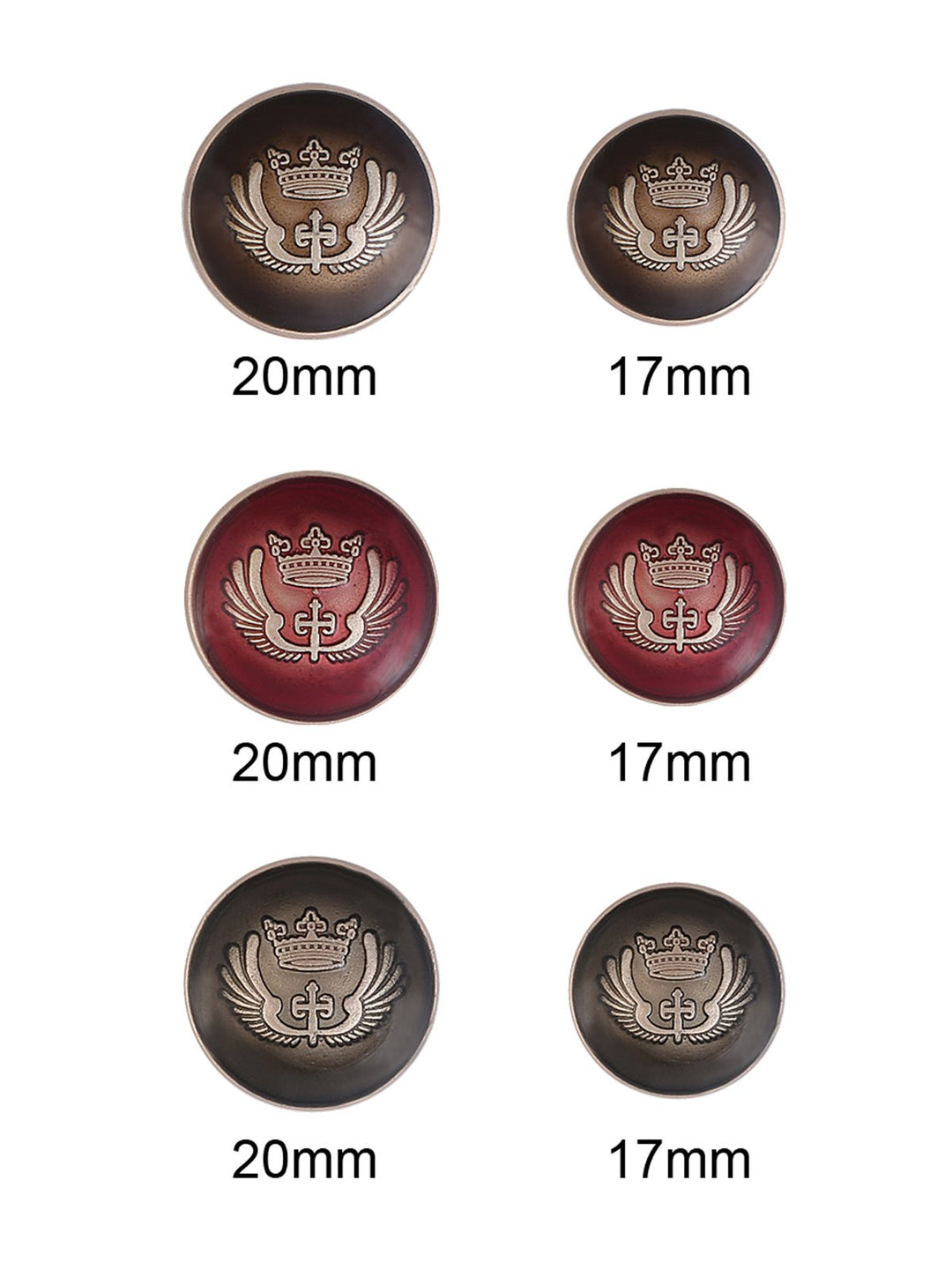 Round Shape Engraved Design Lamination Shank Metal Button