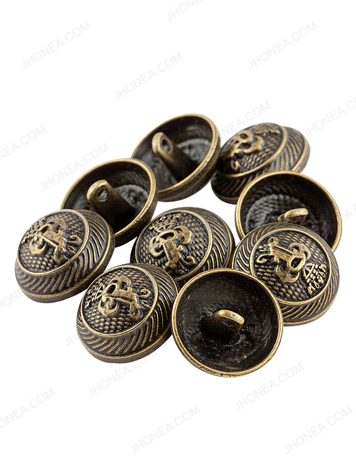 Dome Shape Engraved Design Antique Brass Button