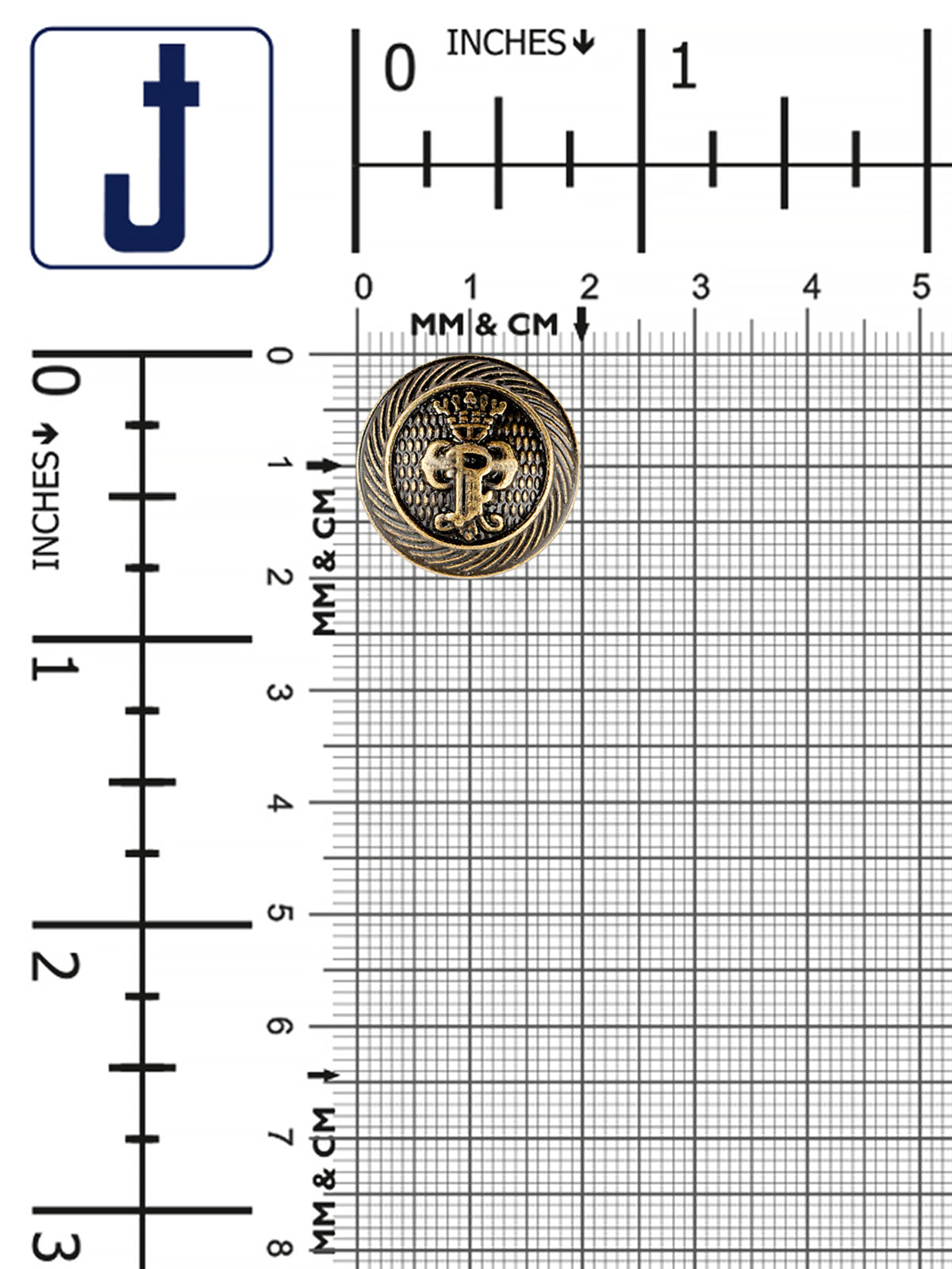 Dome Shape Engraved Design Antique Brass Button