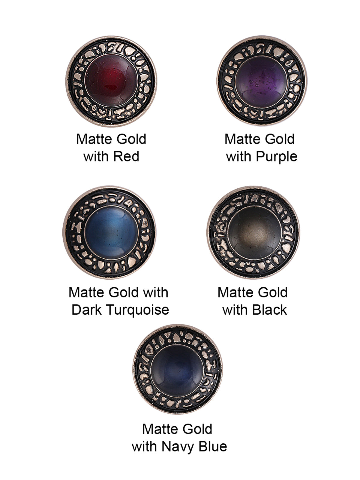 Royal Matte Finish Engraved Design Shank Metal Button