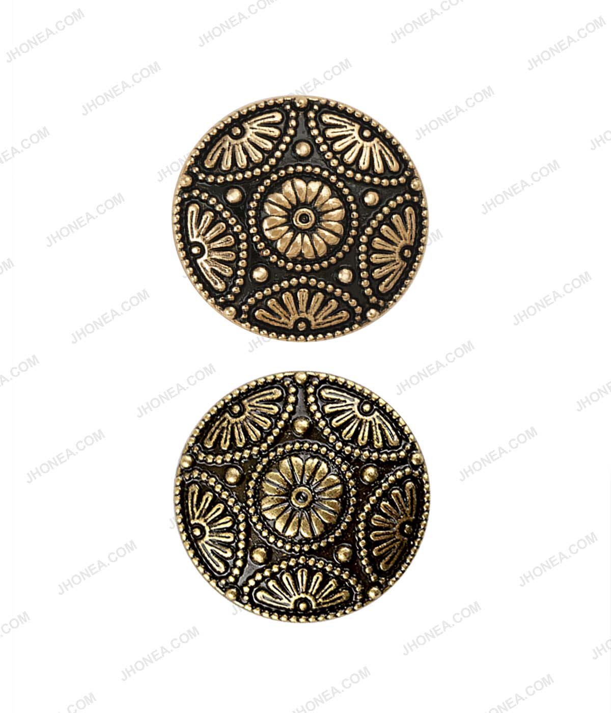 Antique Brass & Antique Gold Intricate Floral Design Ethnic Buttons